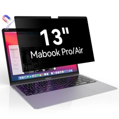 Image of Magnetic Privacy Screen for MacBook Pro 13 inch (2016 2022 M1, M2) and Air (2018 2020 M1), Easy On/Off Removable Laptop Filter, Anti Glare Blue Light Protector