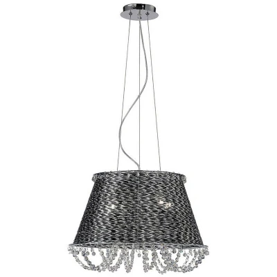 Image of Lanzo Pendant 4 Light E14 Black Chrome/Crystal