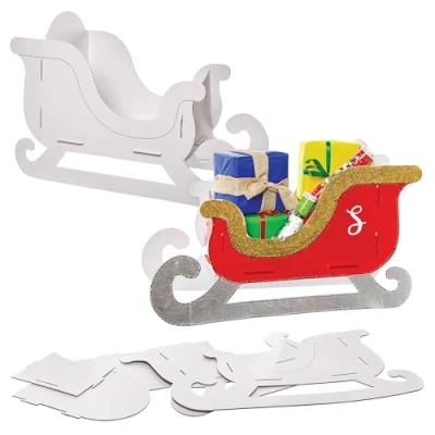 Image of Baker Ross FN323 Build Your Own Giant Christmas Sleigh Arts and Crafts for Kids, Decorations