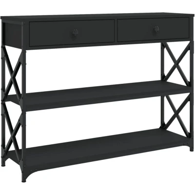 Image of vidaXL Console Table Black 100x28x75 cm Engineered Wood