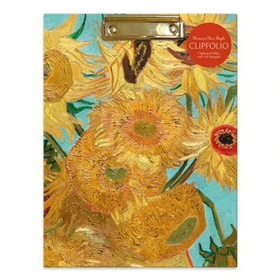 Image of Clipboard Folder With Notepad Van Gogh Sunflowers Design