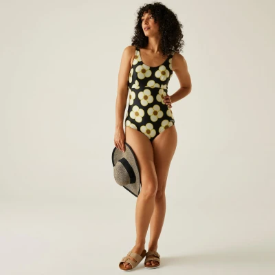 Image of Regatta Orla Kiely Swimsuit Spinning Flower Black, Size: 16