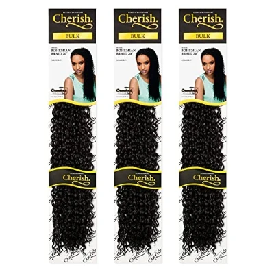 Image of Cherish/Bohemian Braid Bulk 20&#039;&#039; / Crochet Hair Braids/Colour 1 Pack of 3