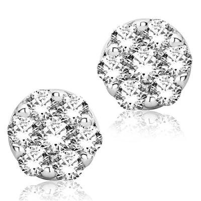 Image of Miore Earrings Women studs White Gold 9 Kt / 375 Diamonds 0.20 ct