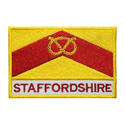 Image of Staffordshire County Flag Logo Iron On Sew Embroidered Patch Badge Applique for Clothes Shirts Jeans etc