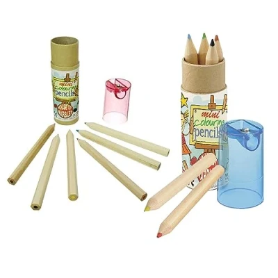 Image of Coloured Pencil Crayons &amp; Sharpener Single Cracker Filler Mini Gift