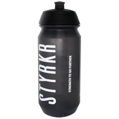 Image of STYRKR Sports Water Bottle 500ml Cycling in Clear Transparent Black Squeezable, Wide Mouth &amp; Easy Clean Bike, or Gym