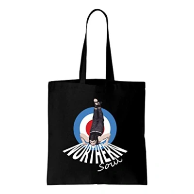 Image of Tribal T Shirts Northern Soul Dancer Mod Target Shoulder Shopping Bag (Black)