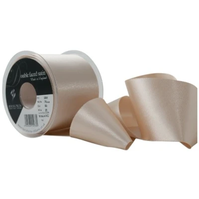 Image of Berisfords Double Faced Satin Ribbon, Cream, 70 mm