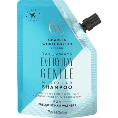 Image of Charles Worthington Everyday Gentle Micellar Shampoo Takeaway, Travel Size, Nourish and Protect, Salon for Use, 75ml