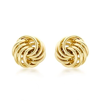 Image of Carissima Gold Women&#039;s 9 ct Yellow Mini Rose Stud Earrings