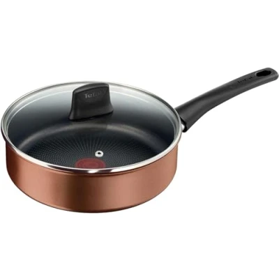 Image of Tefal G2533232 Resource Sautepan 24 cm, Titanium Pro Non Stick Coating, Thermal Signal, Durable, Suitable for All Hobs, Brown