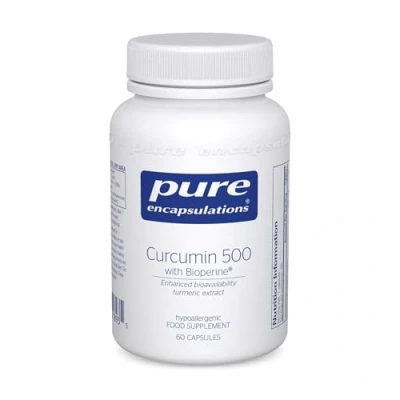 Image of Pure Encapsulations Curcumin 500 with Bioperine Enhanced Bioavailability Turmeric Extract 60 Capsules
