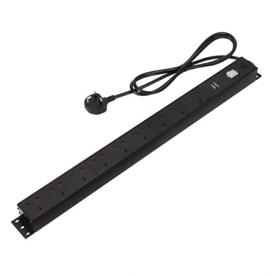 Image of Amazon Basics Heavy Duty Metal Surge Protector Power Strip, 9 Outlets (UK Plug), 600 J, 1.8 m Cord
