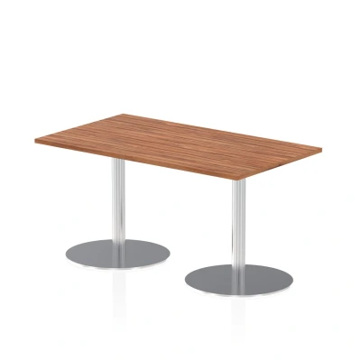 Image of Italia 1400 x 800mm Poseur Rectangular Table Walnut Top 725mm High Leg