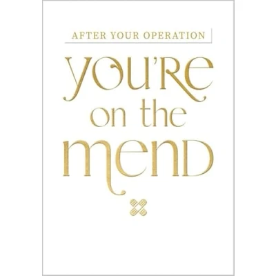 Image of Abacus Cards Get Well After Your Operation Card On the Mend Embossed with a Foil Finish Eco Friendly and Recyclable