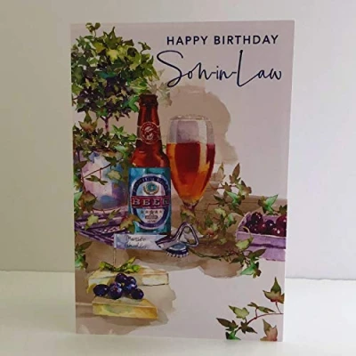 Image of Nigel Quiney Happy Birthday Son in Law Card Bottle of Beer