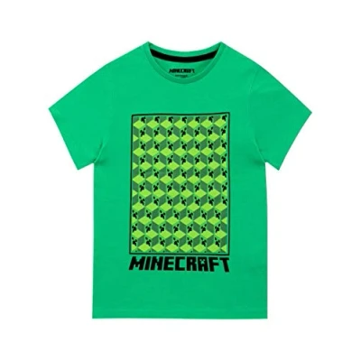 Image of Minecraft Boys Creeper T Shirt Green 3 to 4 Years