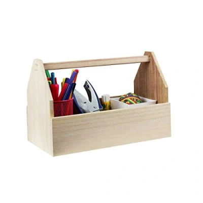 Image of Artemio Wooden Tool Box 30 cm, Wood, Beige, cm
