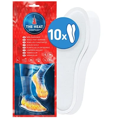 Image of THE Heat COMPANY Insole Foot Warmers 10 Pairs EXTRA WARM 8 Hours of Warmth Instant Air Activated Purely Natural Small Size: 3 5