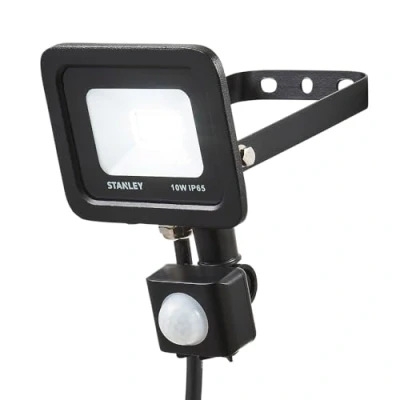 Image of LITECRAFT Stanley 10 Watt Floodlight Slimline IP65 LED with PIR Motion Sensor Black