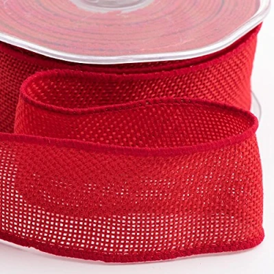 Image of Country Hessian Wired Edge 38mm x 10M Red