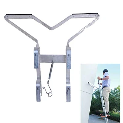Image of Universal V Shape Ladder Stand Off Stay Improve Safety for Down Pipes Trees Anti Slip Sideways Aluminium Easy to Fit
