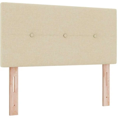 Image of vidaXL LED Headboard Button Tufted Cream 80 cm Fabric