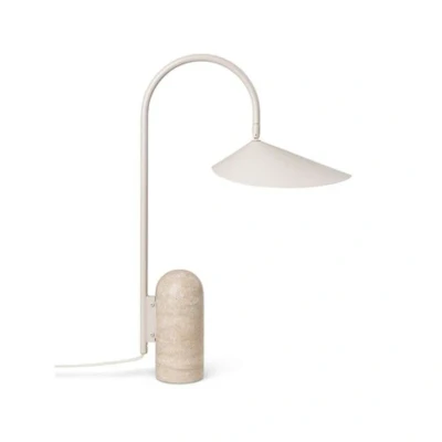Image of ferm LIVING Arum table lamp, beige, marble, steel, 50 cm