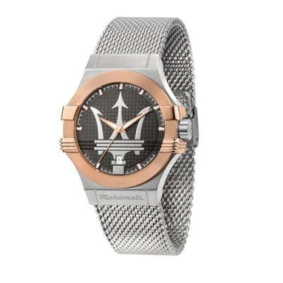 Image of Maserati Men&#039;s Stainless Steel, Rose Gold PVD Watch, Potenza Collection, with Steel Strap R8853108007