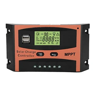 Image of Solar Charge Controller, 12V/24V 30A 40A 50A 60A MPPT Panel Regulador with LCD Display Battery Charger Intelligent Regulator for Home, Industry, Commercial. (40A)