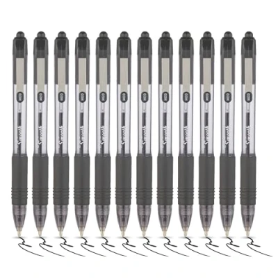 Image of Zebra Pen Z Grip Black Pens Ballpoint, Smooth Writing Ballpoint with Pocket Clip, Retractable Ink Pens, Reliable Biro Multipack for Everyday Use Medium Point, 12pk