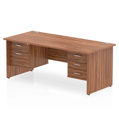 Image of Impulse 1800 Rectangle Panel End Leg Desk Walnut 1 x 2 MI001988