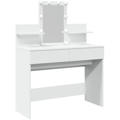 Image of vidaXL Dressing Table with LED White 100x40x130 cm