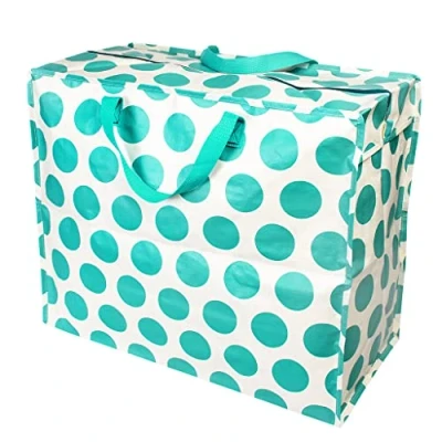 Image of Turquoise On Cream Spotlight Jumbo Storage Bag
