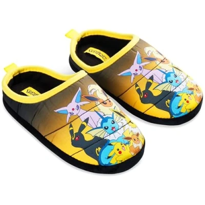 Image of Pokemon Mens Slippers, Cosy Slip On House Shoes with Non Sole Anime Gifts for Men (Multi, 9 UK)