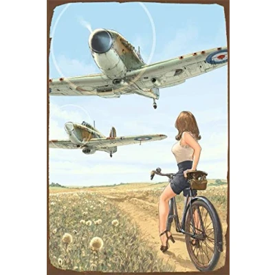 Image of BCTS 8x12 inch Pin Up Girl Ww2 Poster Vintage Style Metal Advertising Wall Plaque Sign Decor SP#119