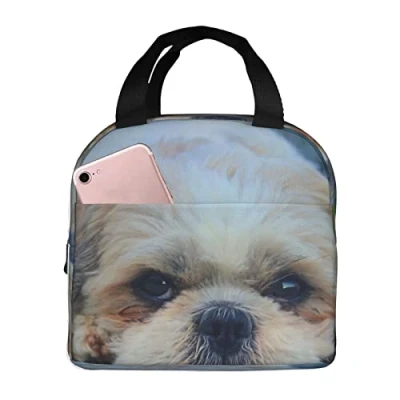Image of Lunch Bag,Shih Tzu Dog Insulated Box Durable Tote Bag Reusable Cooler