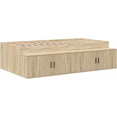 Image of vidaXL Storage Bed Frame Sonoma Oak 80x200 cm