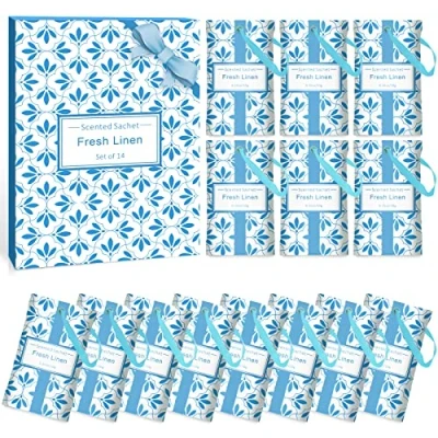 Image of SCENTORINI Scented Sachet, Linen Fragrance Sachets for Drawers, Closets, wardrobe, 14 Pack