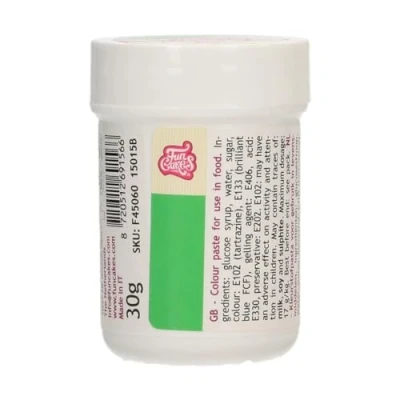 Image of FunCakes Food Colour Paste Green; Concentrated Colouring for Batter, Cream, Fondant, Marzipan, Dough, Modelling and Flower Paste. Halal Kosher. 30 g
