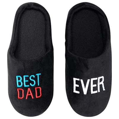 Image of Keanu Mens Best Dad Ever Mule Slippers Novelty Fathers Day Gift UK Sizes 7 8, 9 10 &amp; 11 12 (Best Black, 10)