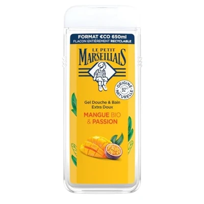 Image of Le Petit Marseillais Extra Gentle Shower &amp; Bath Gel Organic Mango Passion 650ml