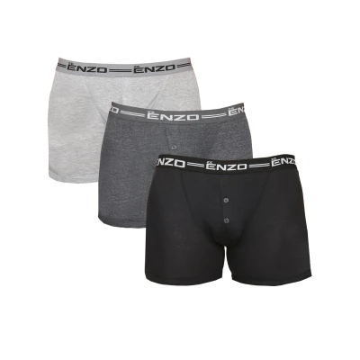 Image of 989Zé ENZO Mens Boxer Trunks Cotton Casual Stretchable Soft Multipack Underpants Size S 6XL EZBX610 BOXERS MIX 3PK XL Multicolor