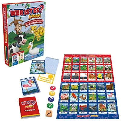 Image of who is it? Junior board game for preschoolers and children, younger animal search game, children&#039;s