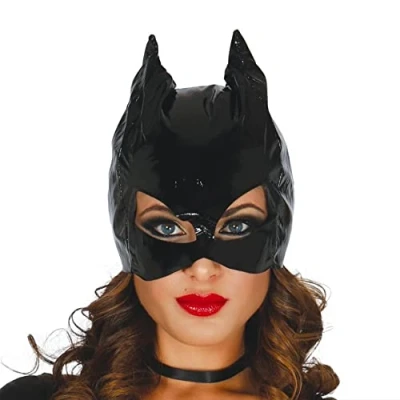 Image of FIESTAS GUIRCA Black Cat Vinyl PVC Adult Mask
