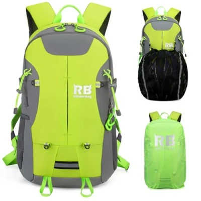 Image of Reflective Motorcycle Backpack. Lightweight 35L sport Backpack for motorcycle, bike riders, Commuter essential, Green, Daypack Backpacks