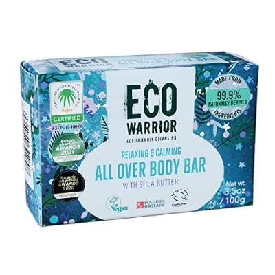 Image of Eco Warrior All Over Body Soap Bar Vegan, Cruelty Free, No SLS or Parabens, Deeply Nourishing Shea Butter, and Hand Bar, Little Company, 100 g