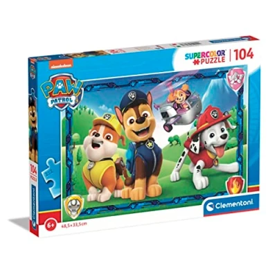 Image of Clementoni 27177 Supercolor Puzzle Paw Patrol 104 Pieces, Jigsaw For Kids Age 6, Cartoon, Made In Italy