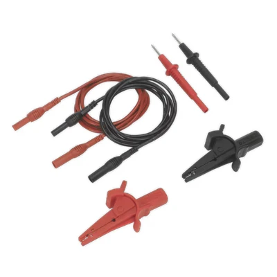 Image of Sealey Automotive Test Lead &amp; Crocodile Clip Set 6pc